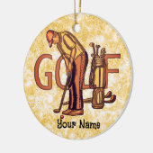 Golf Man Letters Keramik Ornament (Links)