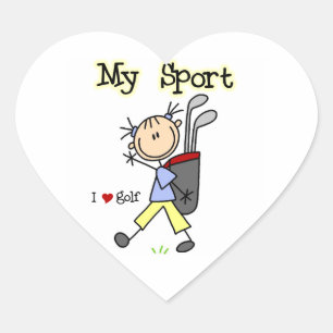 Golf Mein Sport Herz-Aufkleber