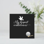 Golf Mein tiefstes Beileid mit Golfball Black Karte (Stehend Vorderseite)