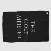 Golf Meister Funny Quote Black Golfhandtuch (Horizontal)