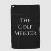 Golf Meister Funny Quote Black Golfhandtuch (Vorderseite)