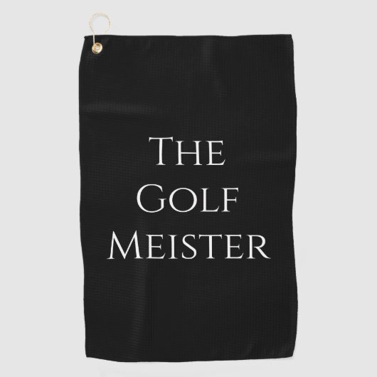 Golf Meister Funny Quote Black Golfhandtuch (Vorderseite)