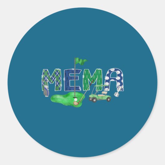 Golf Mema Hole Eins 1. Runder Aufkleber (Vorderseite)