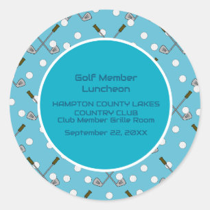 Golf Member Party Stickers Golf Balls Clubs Custom