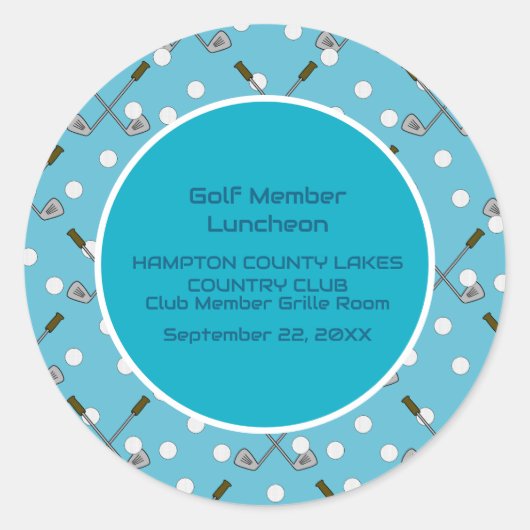 Golf Member Party Stickers Golf Balls Clubs Custom (Vorderseite)
