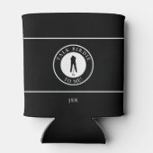 Golf Men's Funny Saying Custom Monogrammed Black Dosenkühler (Rückseite)