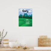Golf Mens Womens Personalisierter Name Kunstgewerb Poster (Küche)