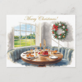 Golf Merry Christmas from Golf Course Clubhouse Feiertagspostkarte