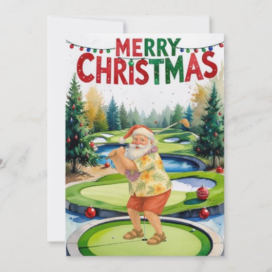 Golf Merry Christmas Weihnachten Golf auf Kurs (Vorderseite)