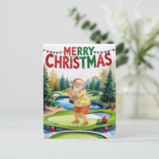 Golf Merry Christmas Weihnachten Golf auf Kurs (Stehend Vorderseite)