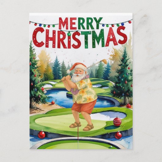 Golf Merry Christmas Weihnachten Golf auf Kurs (Vorderseite)