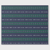 Golf Merry Golfmas Blue und Green Wrapping Paper Geschenkpapier (Flach)