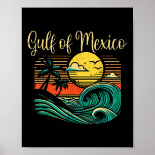 Golf Mexico Beach Waves Vintag Surf Tropical Wome Poster
