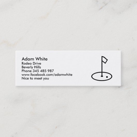 Golf Mini Visitenkarte (Vorderseite)