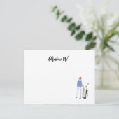 Golf mit dem Namen der Frau Golfer Note Card Postkarte (Stehend Vorderseite)