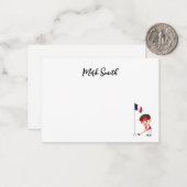 Golf mit dem Namen des französischen Golfers Mitteilungskarte (Vorderseite/Rückseite Beispiel)