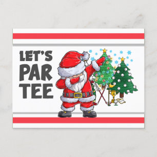 Golf mit dem Weihnachtsmann Let's Par T-Shirt Part Postkarte