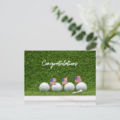 Golf mit der Fahne der amerikanischen Glückwünsche Postkarte (Stehend Vorderseite)