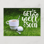 Golf Mit einer Tasse Kaffee und Kugel wird Golf ba Postkarte (Vorderseite)