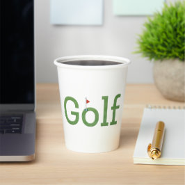 GOLF mit Flagstick-Tasse Pappbecher