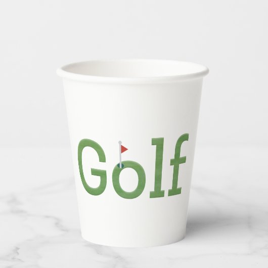 GOLF mit Flagstick-Tasse Pappbecher (Vorderseite)