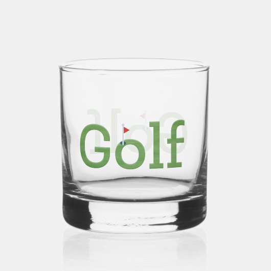 Golf mit Flagstick Whiskyglas (Vorderseite)