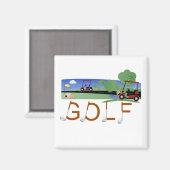Golf mit Golf Carts - Tshirts und Geschenke Magnet (Vorderseite/Rückseite)