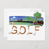 Golf mit Golf Carts - Tshirts und Geschenke Postkarte (Vorne/Hinten)