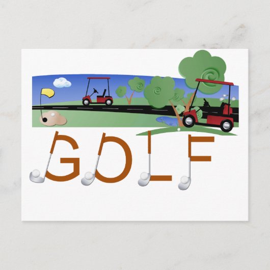 Golf mit Golf Carts - Tshirts und Geschenke Postkarte (Vorderseite)