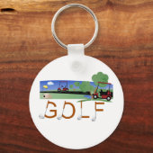 Golf mit Golf Carts - Tshirts und Geschenke Schlüsselanhänger (Vorderseite)