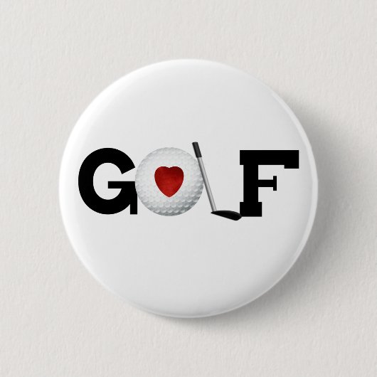 Golf mit Golfball Button (Vorderseite)