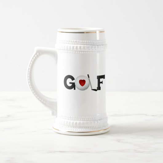 Golf mit Golfball-T-Shirts und Geschenken Bierglas (Links)