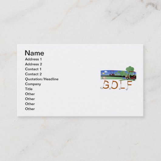 Golf mit Golfmobil-T-Shirts und Geschenken Visitenkarte (Vorderseite)