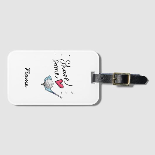 Golf mit Herz Tauchen Sie ein in die Liebe Gepäckanhänger (Vorderseite (Horizontal))