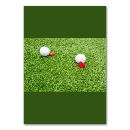 Golf mit Liebe auf grüner Tischnummer (Rückseite)