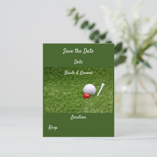 Golf mit Liebe Postkarte (Stehend Vorderseite)