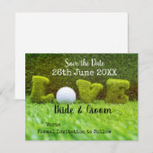 Golf mit Liebe und Golfball Einladung (Vorne/Hinten)