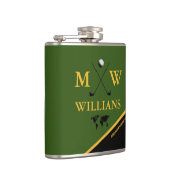 Golf Mit Monogramm Flasche Personalisiert für Golf Flachmann (Rechts)