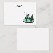 Golf mit Name Cart Golfer Golf Mitteilungskarte (Vorne/Hinten)