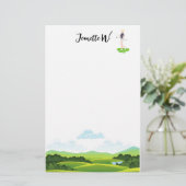 Golf mit Namen Cart Golfer Golfer Golfer Frau Golf Briefpapier (Stehend Vorderseite)