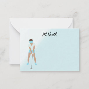 Golf mit Namen für Golfer Note Card Mitteilungskarte