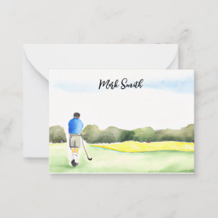 Golf mit Namen für Golfer Note Card Mitteilungskarte