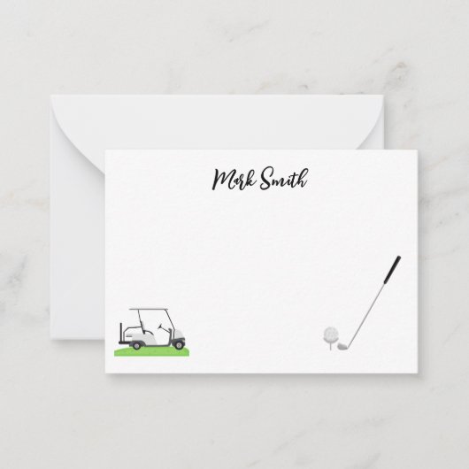 Golf mit Namen für Golfer Note Card Mitteilungskarte (Vorderseite)