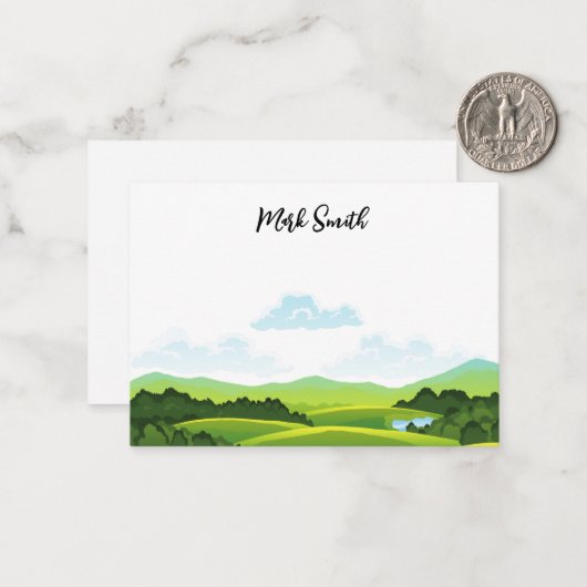 Golf mit Namen für Golfer Note Card Mitteilungskarte (Vorderseite/Rückseite Beispiel)