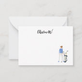 Golf mit Namen für Golferin Mitteilungskarte (Vorderseite)