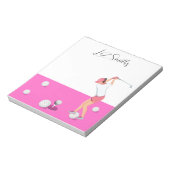 Golf mit Namen für Golferin Rosa Thema Notizblock (Rotiert)