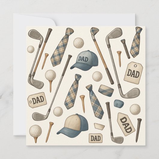 Golf mit Papa für Golfvater Feiertagskarte (Vorderseite)