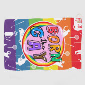 Golf mit Stolz: Regenbogen Golfhandtuch (Horizontal)