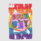 Golf mit Stolz: Regenbogen Golfhandtuch (Vorderseite)