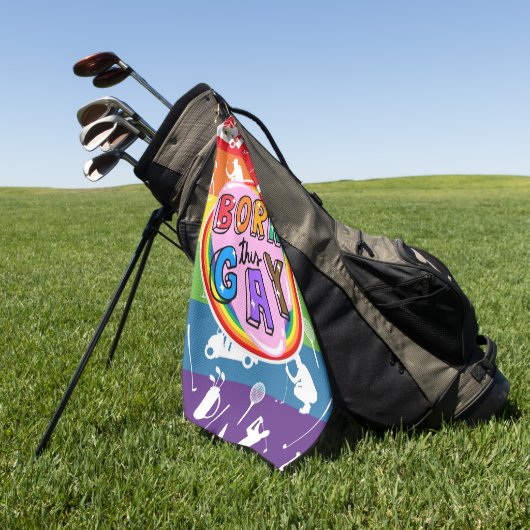 Golf mit Stolz: Regenbogen Golfhandtuch (Gras)